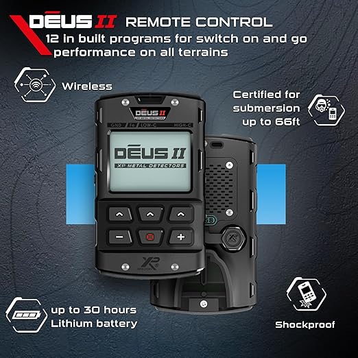 DEUS II RC Detector - 28 FMF Coil (11"), RC, WSA2 Bundle