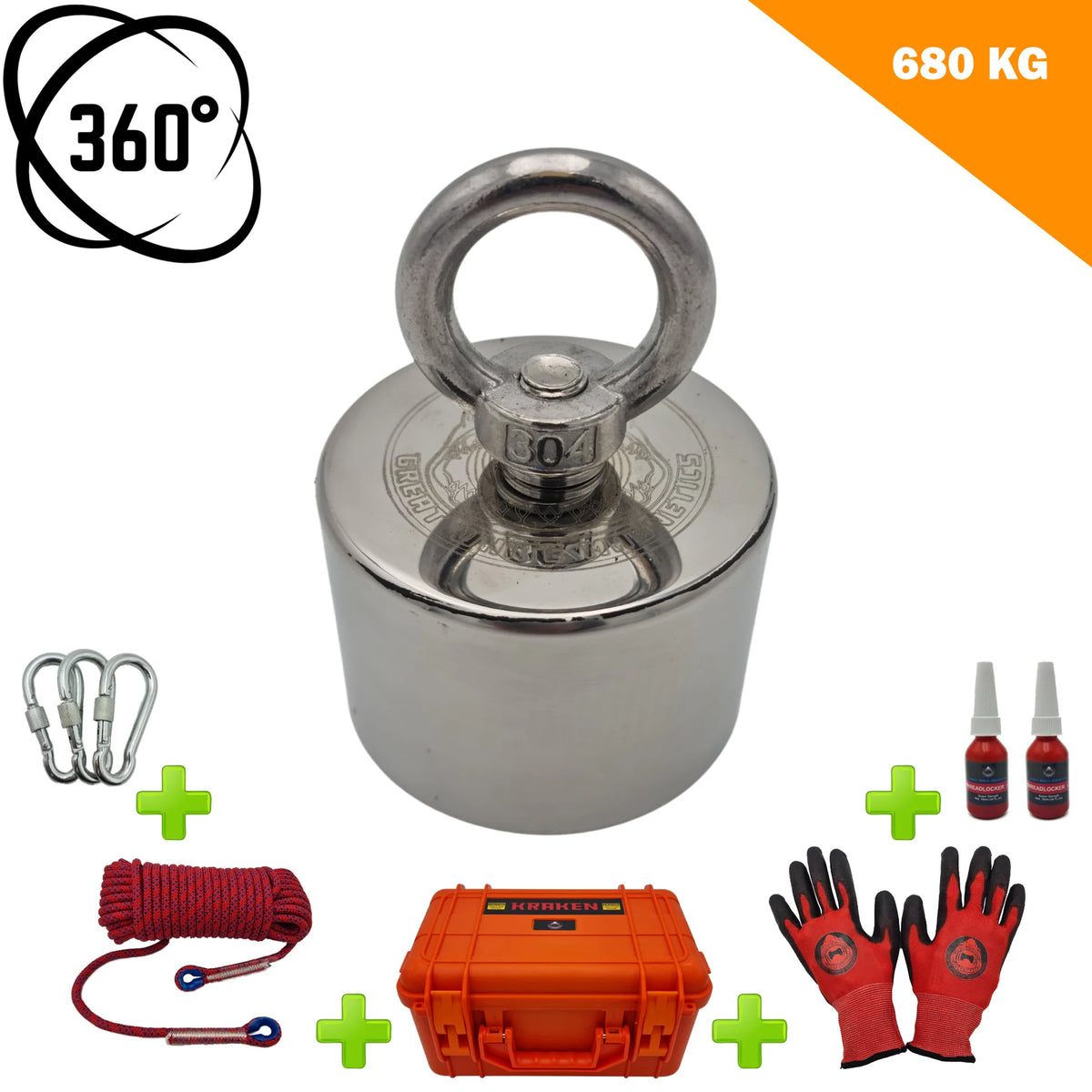 KRAKEN MK2 - 680Kg Extreme 360 Magnet Fishing Kit