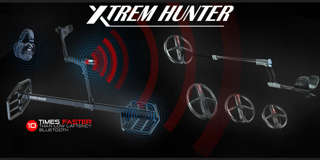 XTREM HUNTER Detector - XTR115-TX &amp; RX Coils, XTR-STEM S-Telescopic Stem, DEUS II Remote Control,  WSAXLST Wireless Headphones, EN Manual, XTR-CASE115 Case