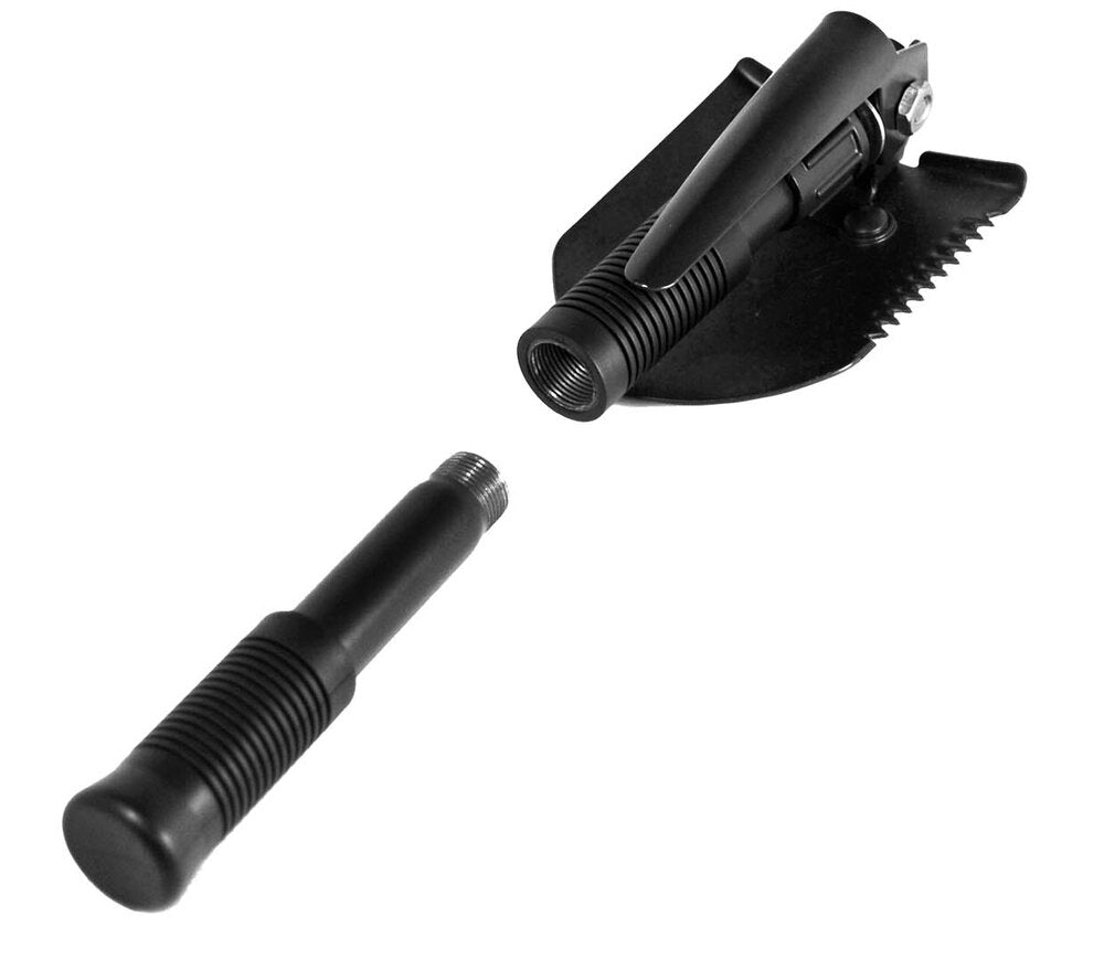 BJK 23&quot; Premium Quality Black Tri-Fold Serrated Shovel w Carry Case